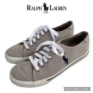 Polo Ralph Lauren gray canvas sneakers shoes